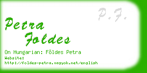 petra foldes business card